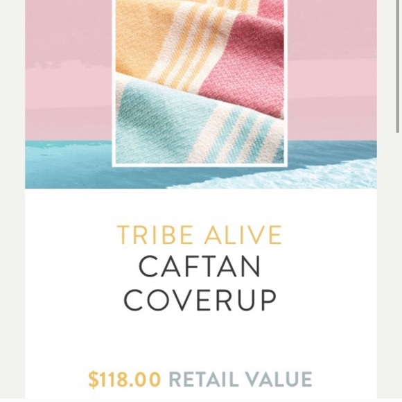 NWT Tribe Alive Caftan coverup seafoam - Picture 4 of 12